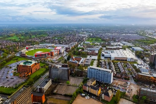 Old Trafford Cricket Ground Ariel View